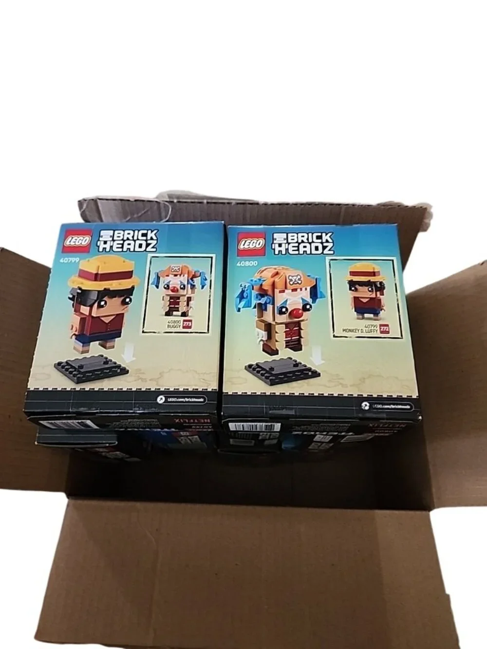 LEGO Brickheadz One Piece 40799 MONKEY D. LUFFY & 40800 BUGGY ~ NSIB - Picture 2 of 2